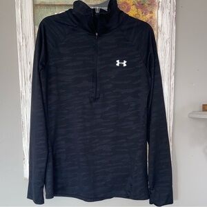 Under Armour Women's Half Zip Size Small Black Pullover Running Performance